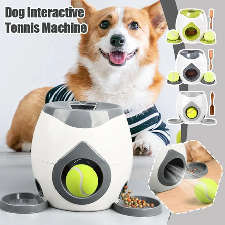 Interactive Pet Ball Launcher Toy Dog Tennis Food Reward Machine Thrower Slow Feeder for Cats Kitten Puppy Toy