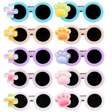 Pet Glasses Hair Clips Summer Beach Style Glasses Hair Clips Pet Sunglasses Hairpins for Medium Small Dog Cats Pet Accessories