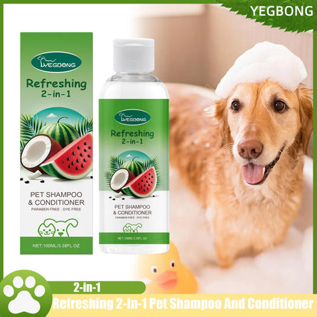 YEGBONG Refreshing 2-In-1 Pet Shampoo And Conditioner Itch Skin Moisturizing Dirt Odor Removal  Conditioner Dog Shower Gel