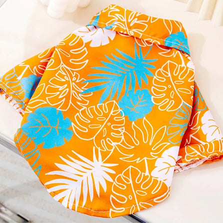 Hawaiian Style Pet Dog Shirt Summer Dog Clothes Cool Thin Cat Shirt Fashion Puppy Vest Chihuahua Clothes Breathable Pet Shirt