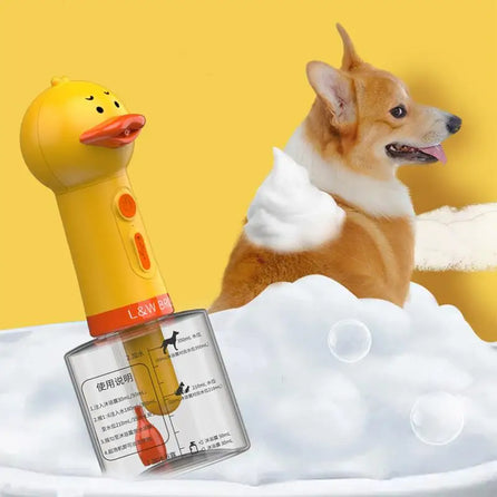 Electric Dog Shampoo Dispenser Dog Shampoo Sprayer Duck Shampoo Foamer for Pet Foaming Soap Dispenser for Bathtub Kitchen Sink